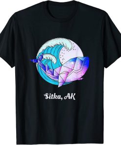 Sitka AK Japanese Paint Geometric Orca Killer Whale T-Shirt