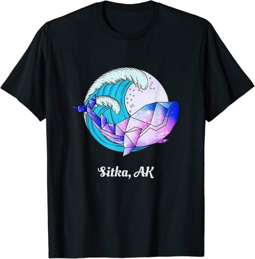 Sitka AK Japanese Paint Geometric Orca Killer Whale T-Shirt