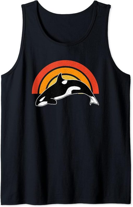 Orca Whale Funny Retro Animal Lovers Tank Top